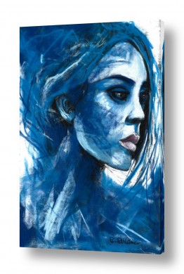ציורים רוני רות פלמר | ראש כחול