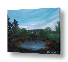 ציורים ציורים מים וים | האגם בעונת האביב