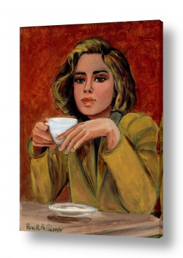 אנשים נשים ודמויות דמויות פיגורטיבי  | קפה 
