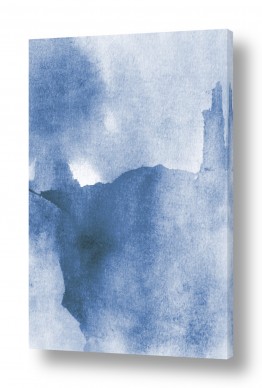 ציור מודרני אבסטרקט בצבעי מים | ענן כחול