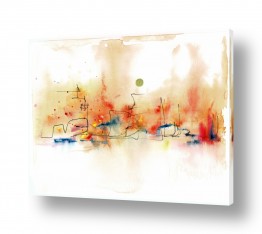 ציורי אבסטרקט אבסטרקט בצבעי מים | אורבני בכתום