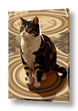 תבניות מזוגזג | חתול על שטיח