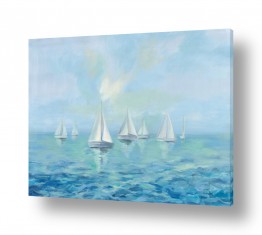 אמנים מפורסמים ציורים שנמכרו | ים סירות לבן כחול