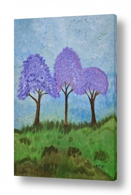 שילובים של צבע כחול כחול וירוק | עצים בסגול