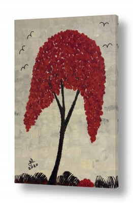 דקורטיבי מעוצב סגנון כפרי | פריחה אדומה