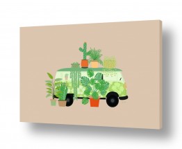 סגנונות וינטג' ורטרו | צמחים ואוטובוס ישן
