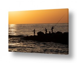 צילומים צילומים חופים וים | דייגים בשקיעה