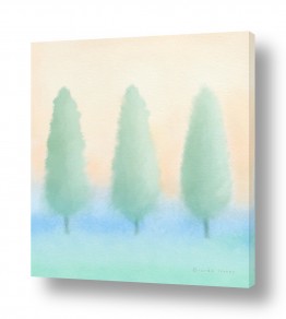 ציורים ציורים עם שמיים | עצי ברוש