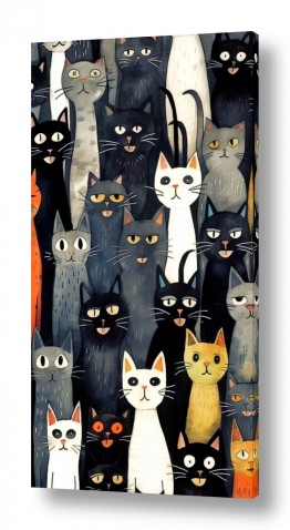 ציורים ציורים של בעלי חיים | חתולים לבושים בסוודר