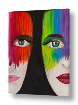 יואל מרק יואל מרק - ציורי שמן מקוריים  - עין | פנים צבעוניות