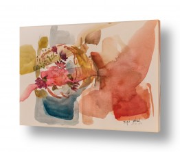 ציורי אבסטרקט אבסטרקט בצבעי מים | אבסטרקט פרחים