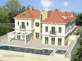 חצר הוילה והבריכה